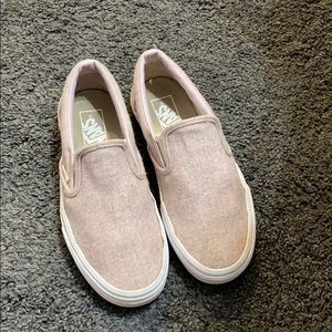 pink linen vans